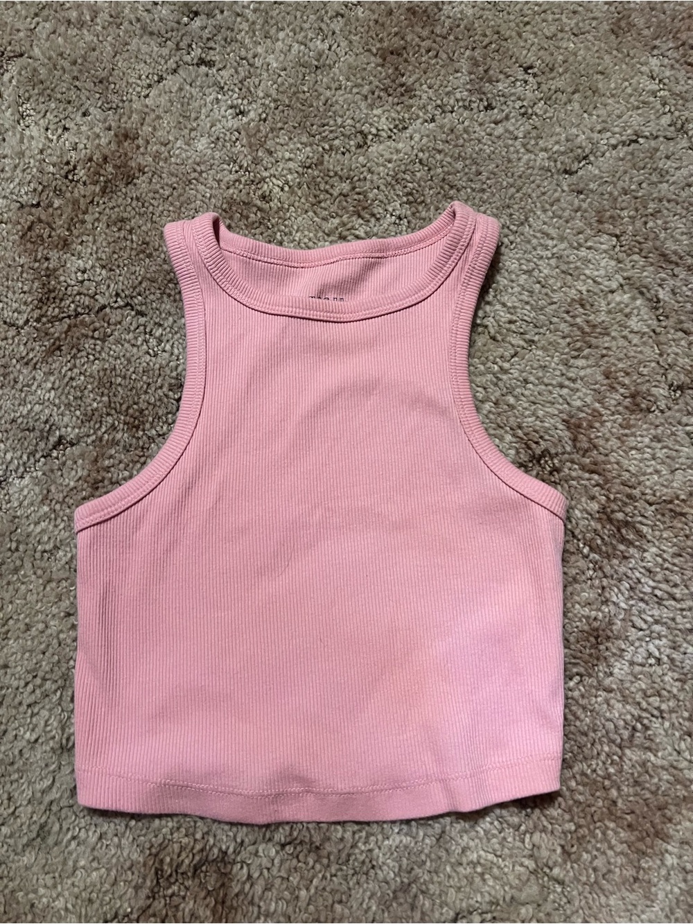 wild fable Pink Ribbed Cropped Tank Top
